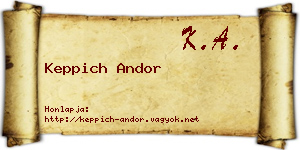 Keppich Andor névjegykártya