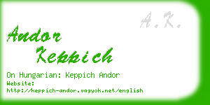 andor keppich business card